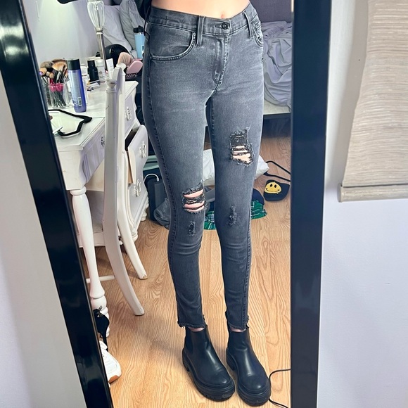 James Jeans Twiggy Black Distressed High Waisted Skinny Jeans - Picture 4 of 10